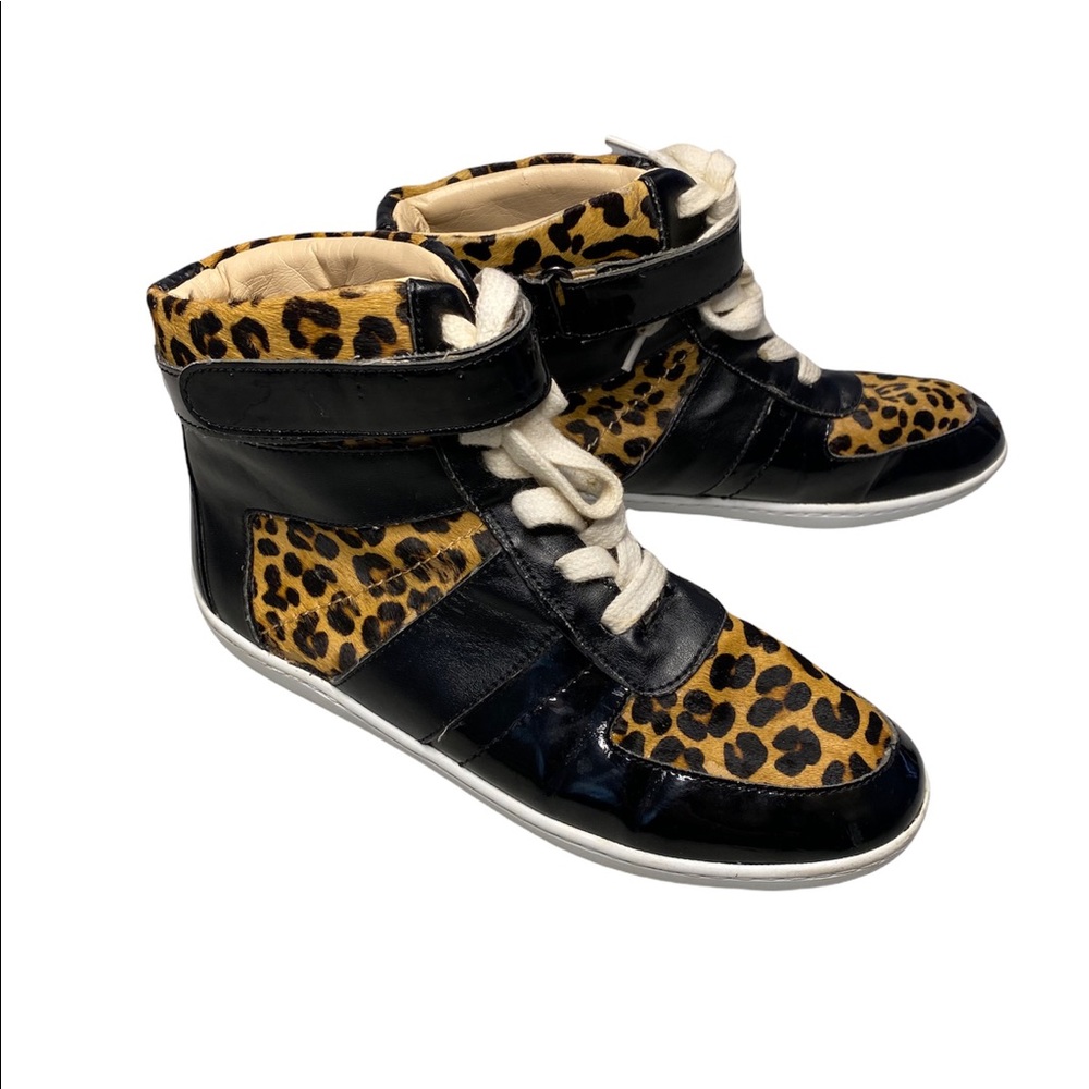 Nine West Rockstar high top  Sneaker black cheetah size 7.5